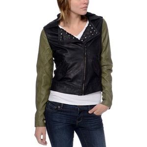 Hooded Leather Motorcycle Jacket